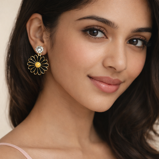 Chamki Love Spark Combo - 4 Korean Stud Earrings with Ring & Love Letter Gift for Her