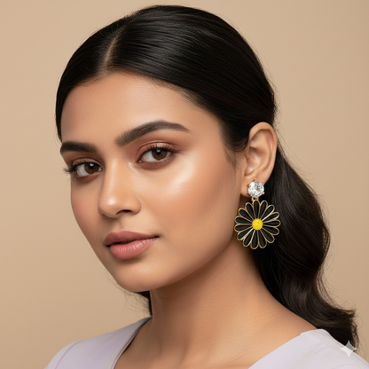 Chamki Love Spark Combo - 4 Korean Stud Earrings with Ring & Love Letter Gift for Her