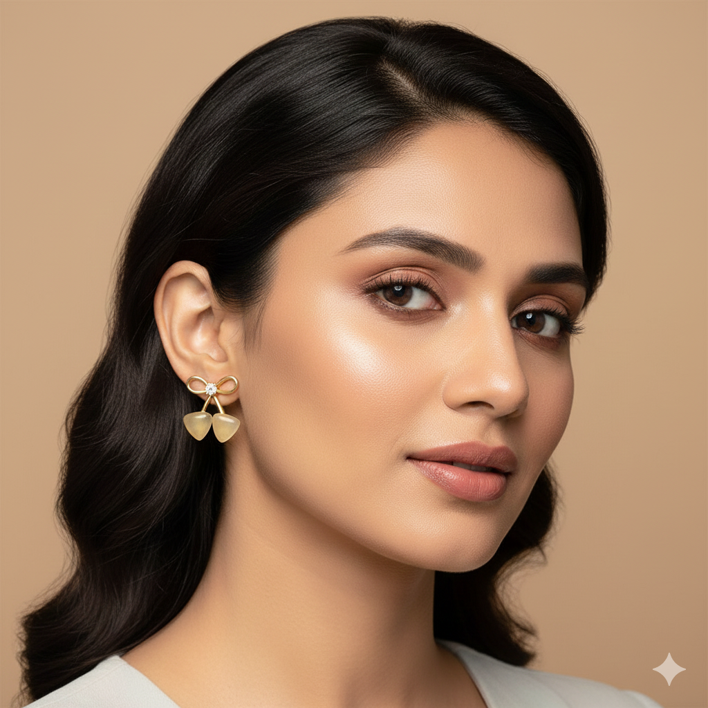 Chamki Love Spark Combo - 4 Korean Stud Earrings with Ring & Love Letter Gift for Her